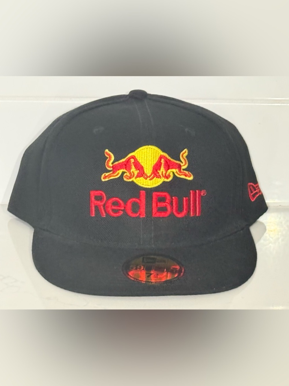 Black Red Bull Energy Drink New Era Fitted Baseball Hat- 7 3/4